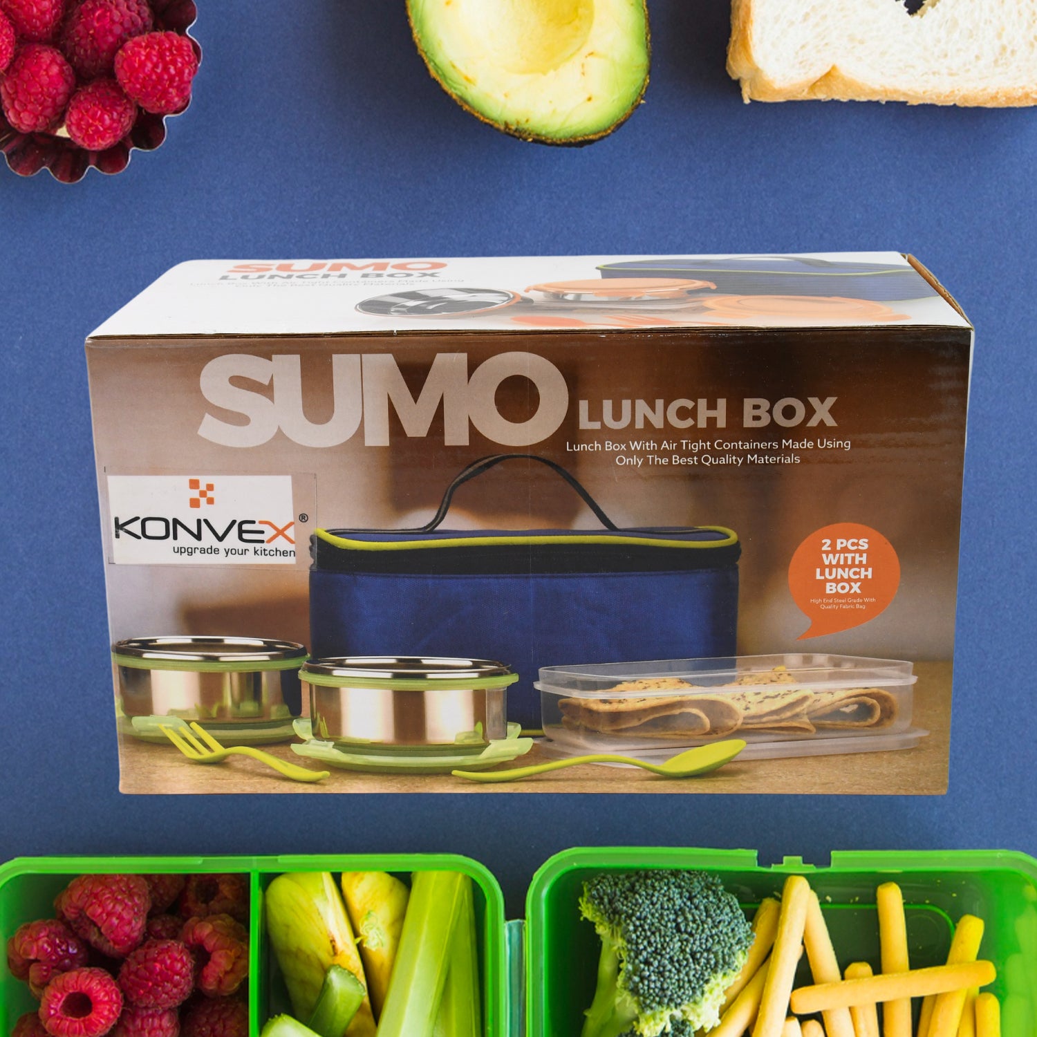 Sumo Lunch Box With Lunch Bag Plastic Lunch Box  Plastic Spoon Fork (2 Pc Set  With Lunch Box) Sumo Lunch Box With Lunch Bag Plastic Lunch Box  Plastic Spoon Fork (2 Pc Set  With Lunch Box)